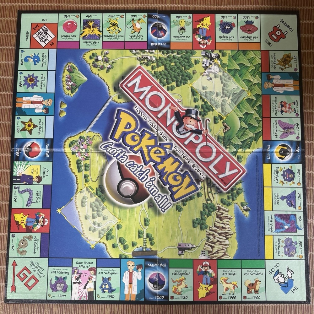 1999 Pokemon Monopoly Collector's Edition - Replacement Game Board  (BOARD ONLY)